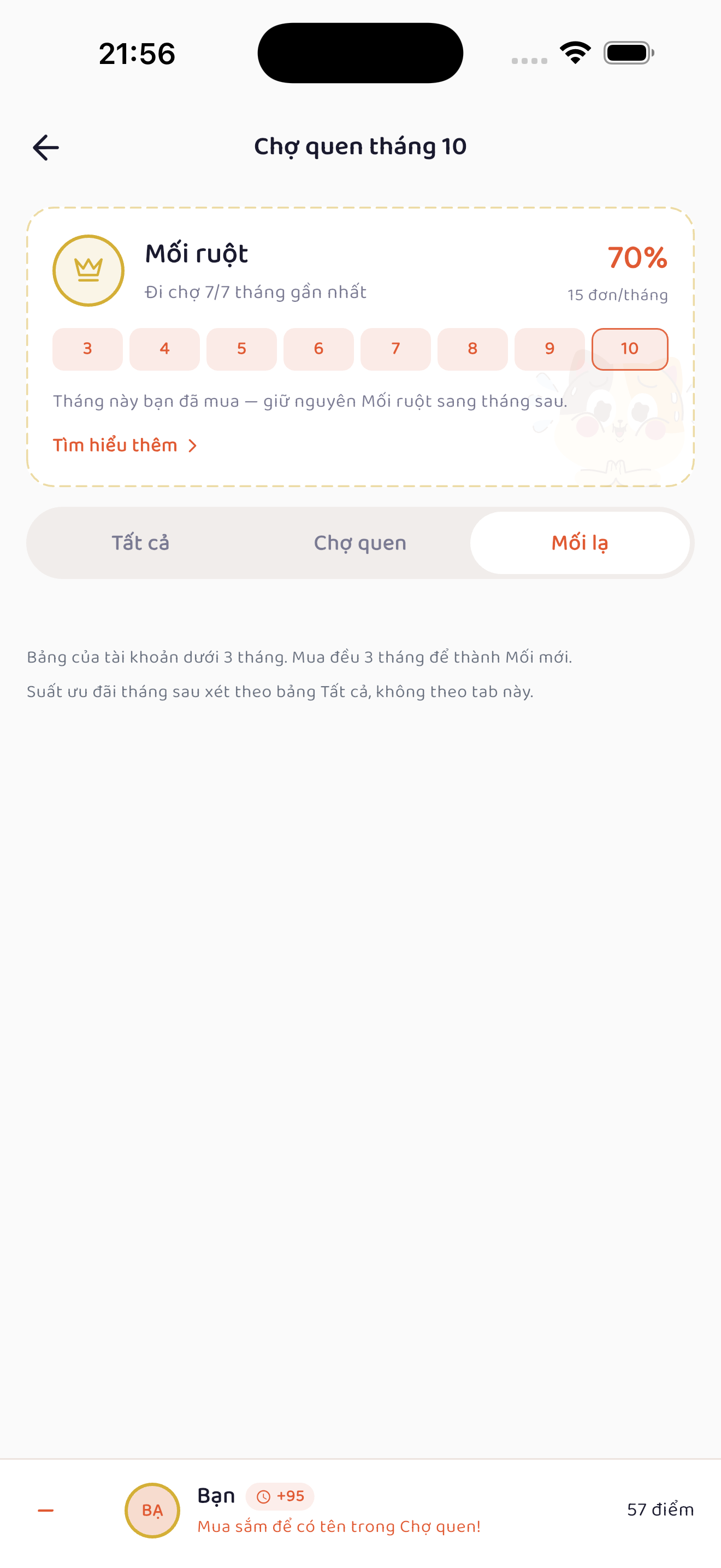 Tab bảng xếp hạng Mới lạ