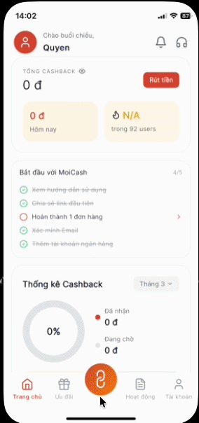 Dán link vào MoiCash