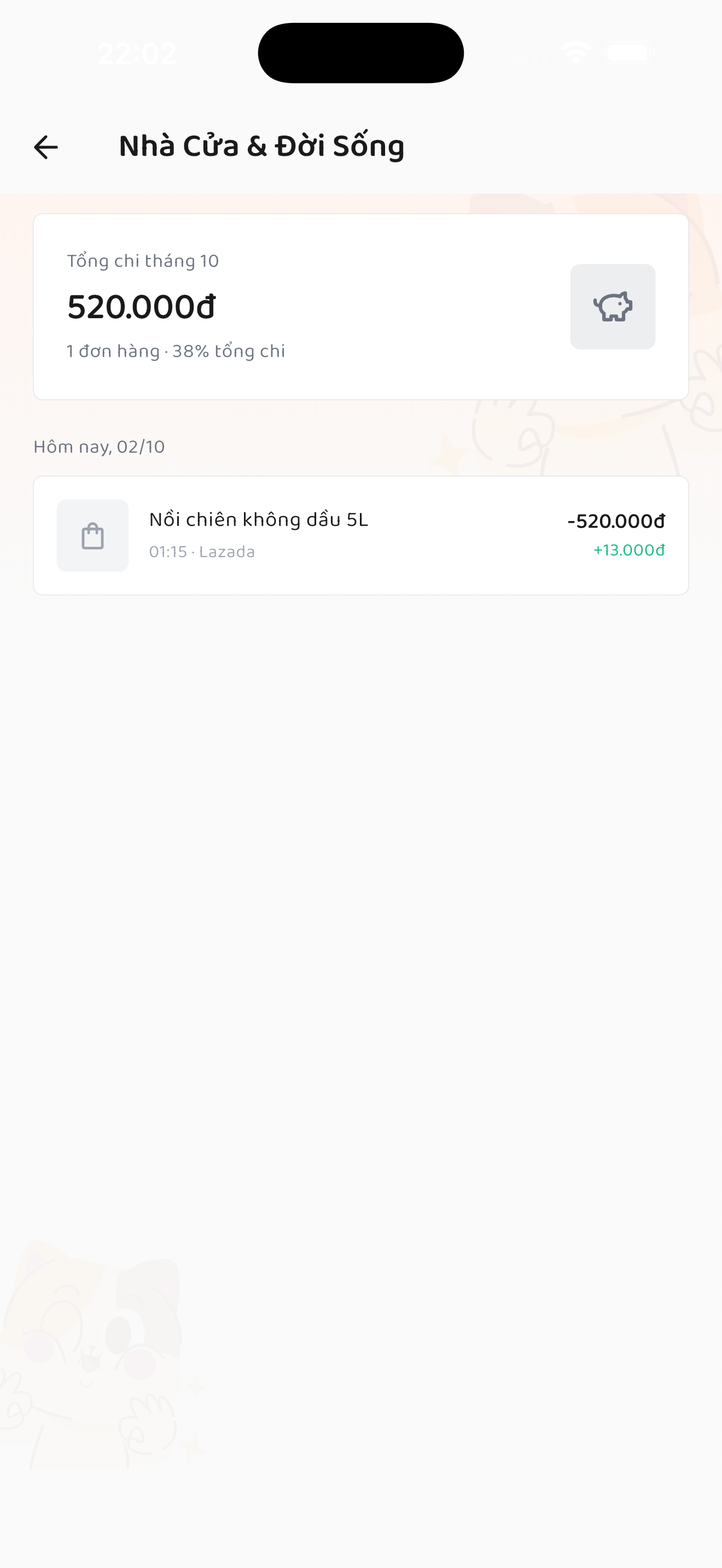 Chi tiết danh mục Nhà Cửa & Đời Sống với danh sách đơn hàng